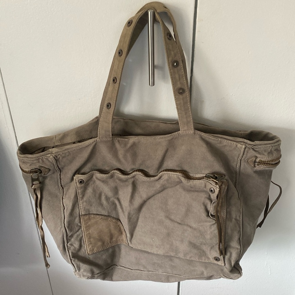 Zadig & Voltaire tote bag cotton canvas with leather trim.